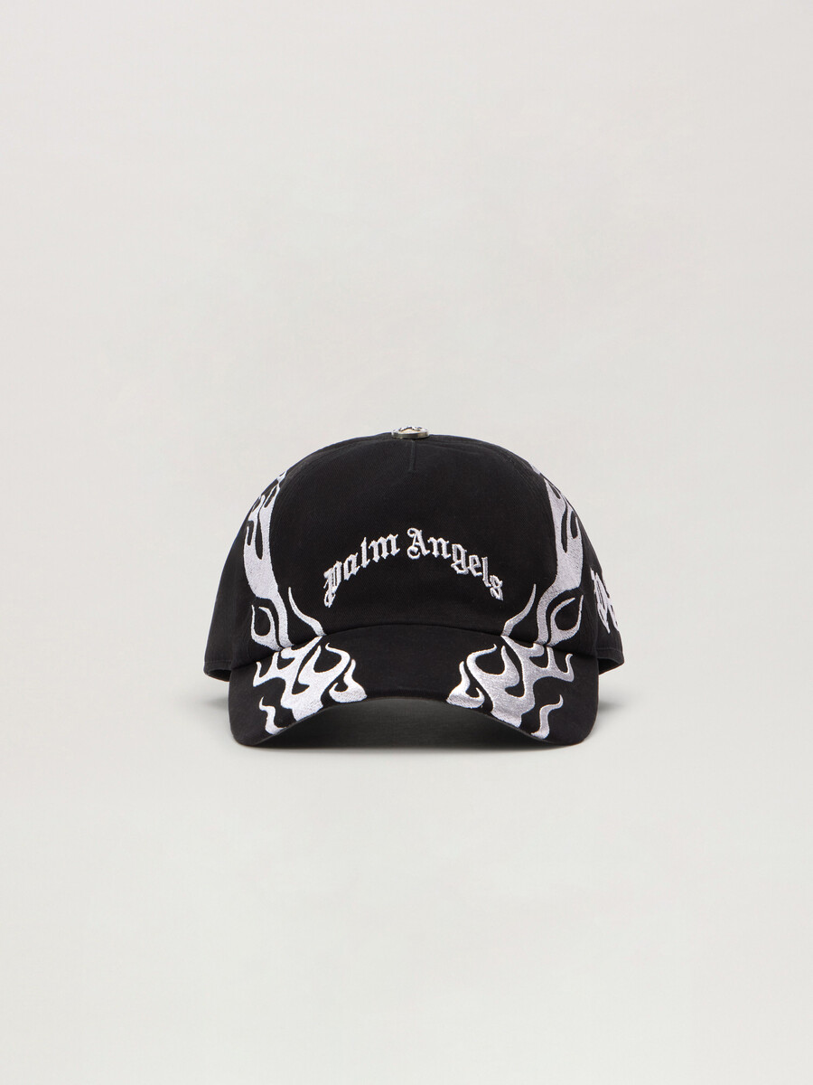 casquette à logo incurvé avec flammes