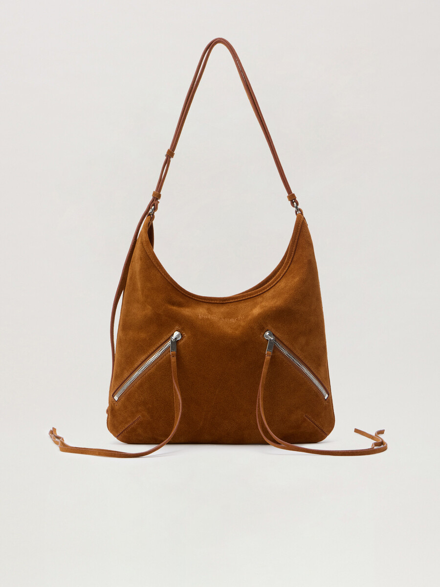 sac maxi zippé en daim
