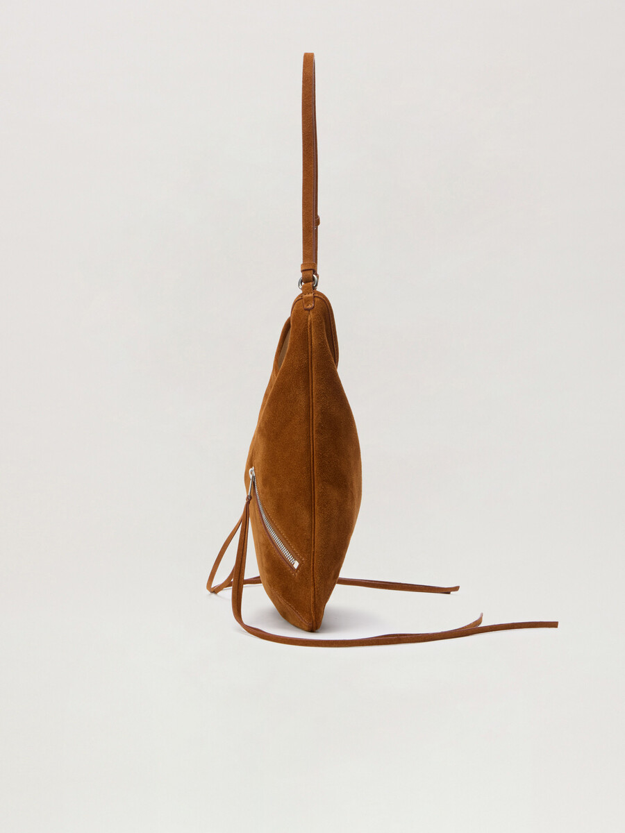 sac maxi zippé en daim