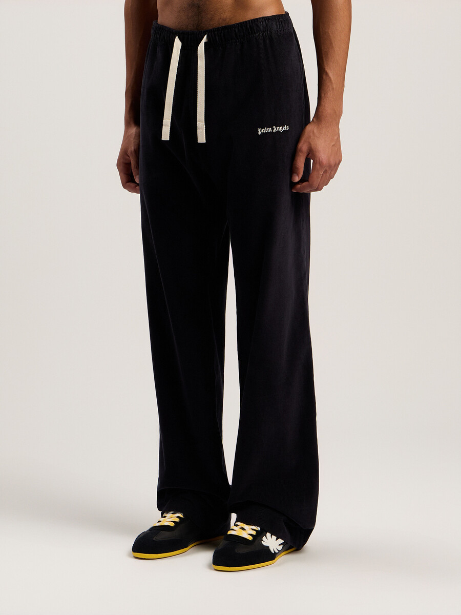 pantalon de voyage en velours côtelé avec logo classique