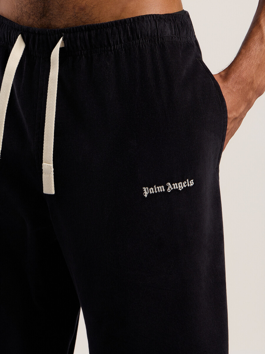 pantalon de voyage en velours côtelé avec logo classique