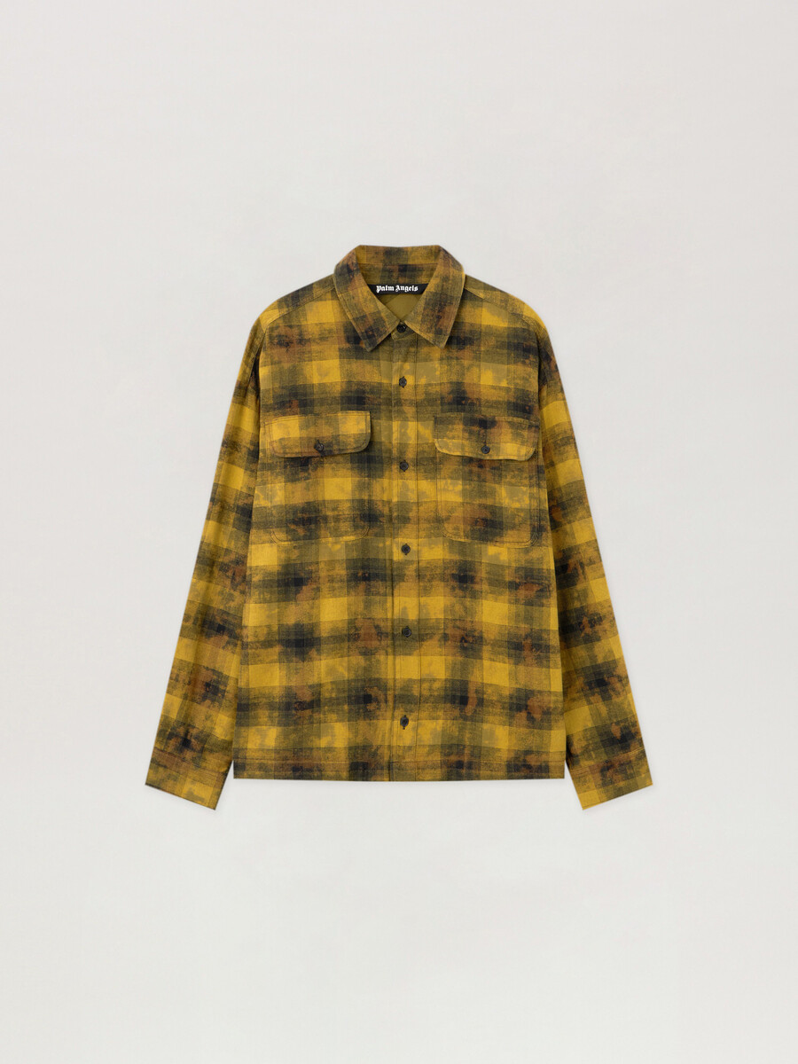 chemise à carreaux à logo incurvé