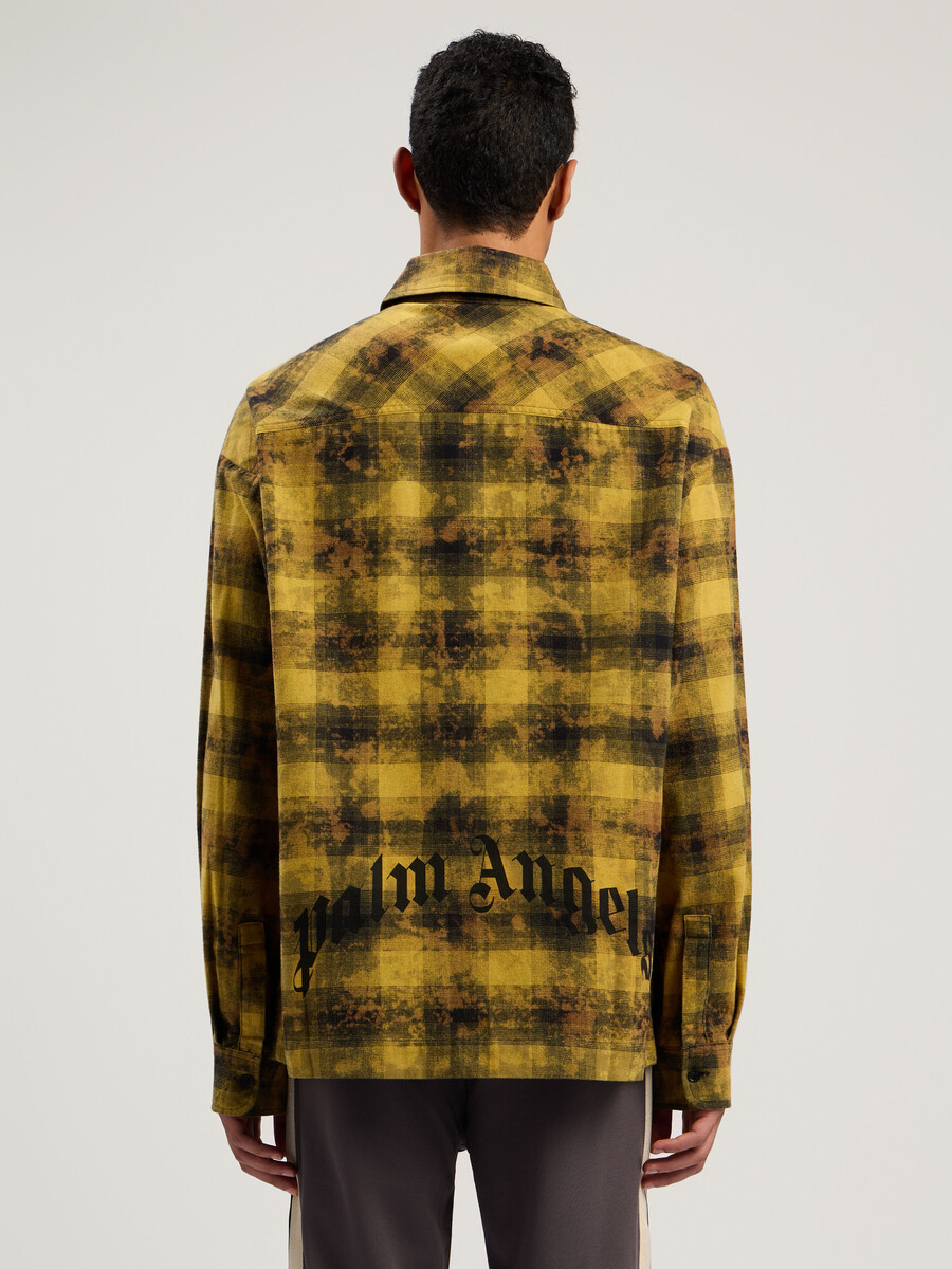 chemise à carreaux à logo incurvé