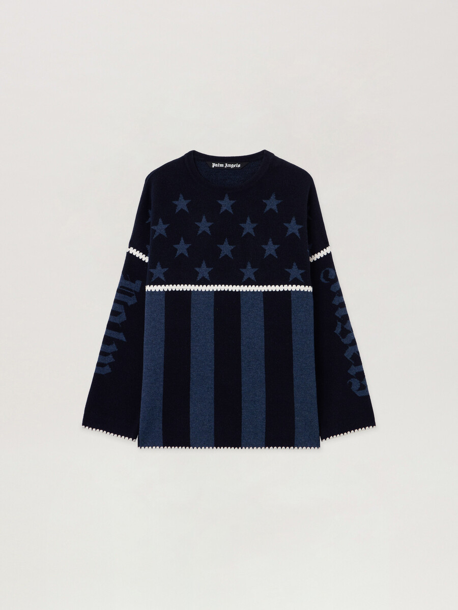 pull à étoiles et rayures