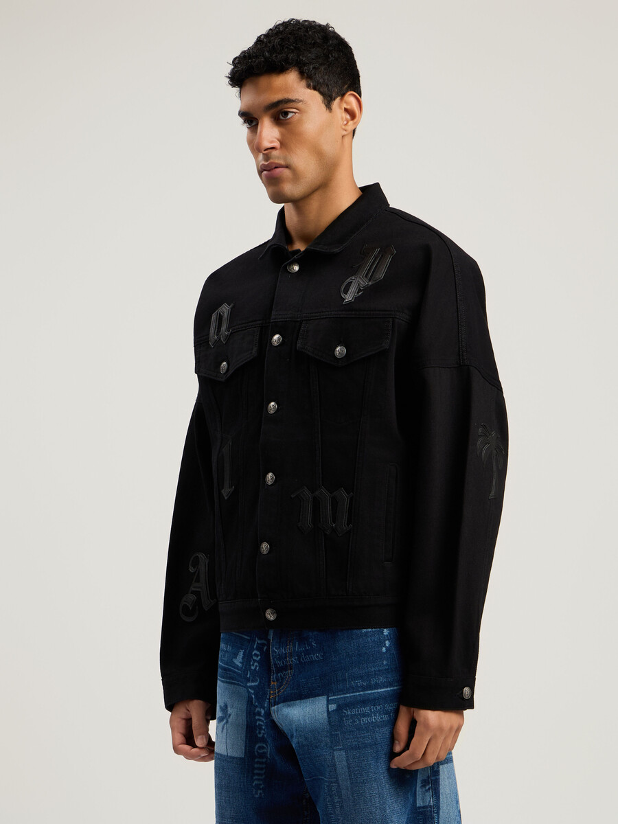 veste en jean à logo gothique