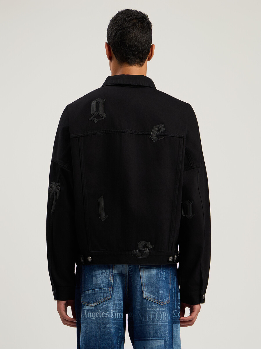 veste en jean à logo gothique
