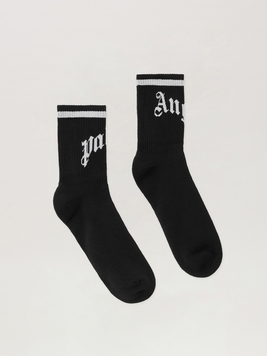 chaussettes de sport à logo incurvé
