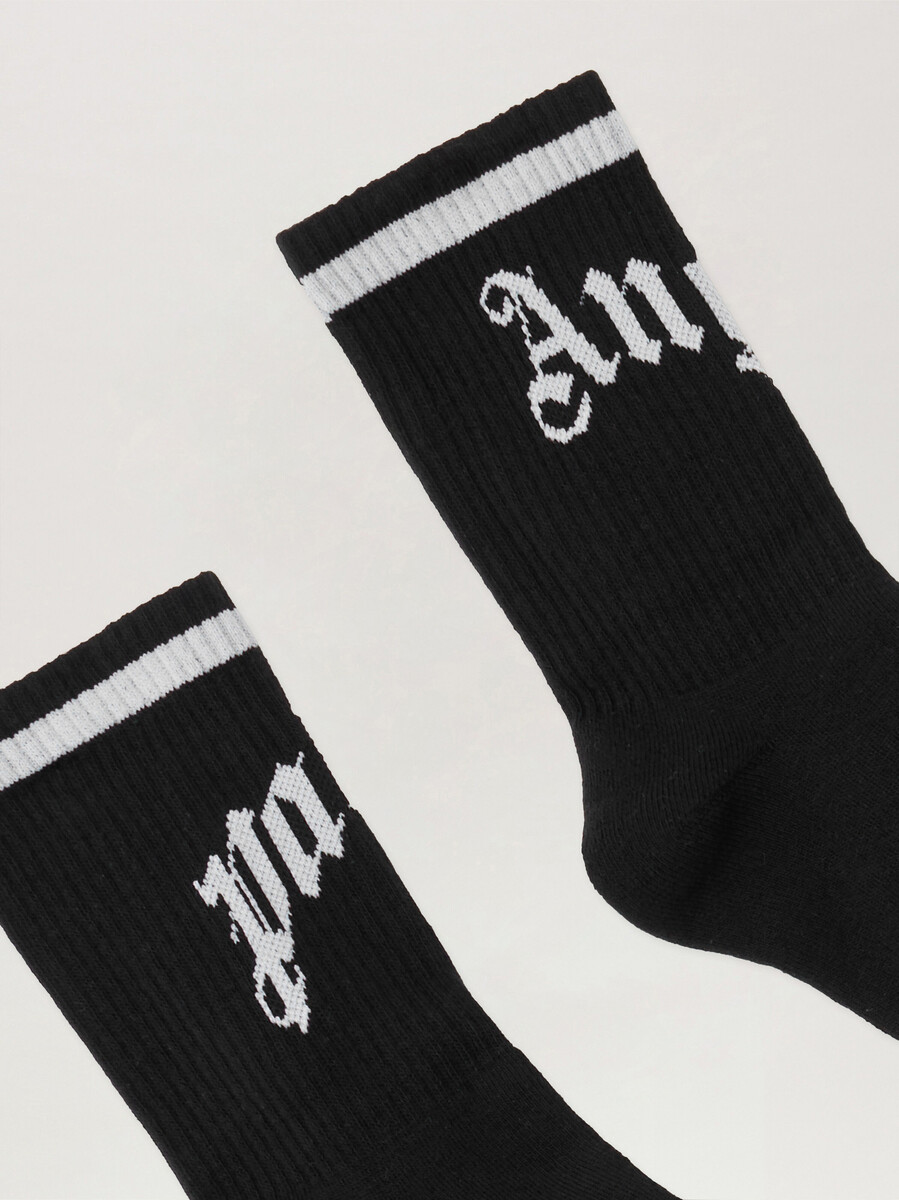 chaussettes de sport à logo incurvé