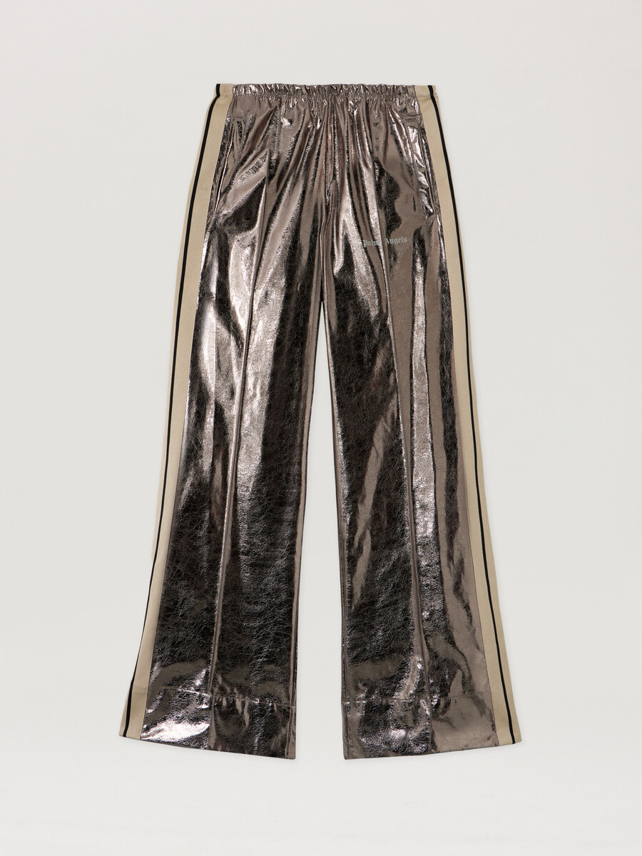 pantalon de survêtement laminé à jambes larges