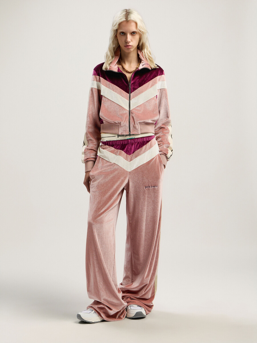 pantalon de survêtement en chenille colorblock