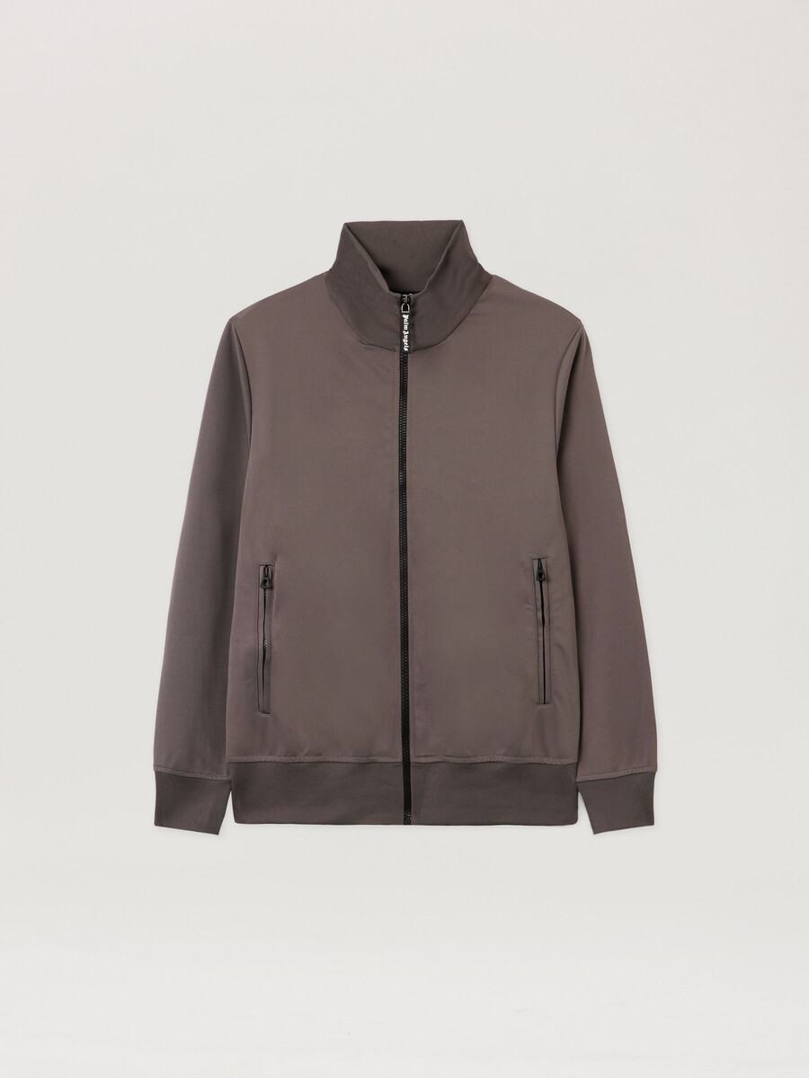 veste de survêtement avec logo incurvé au dos