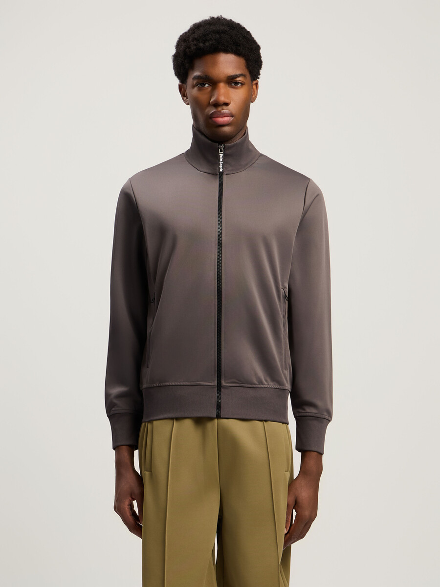 veste de survêtement avec logo incurvé au dos