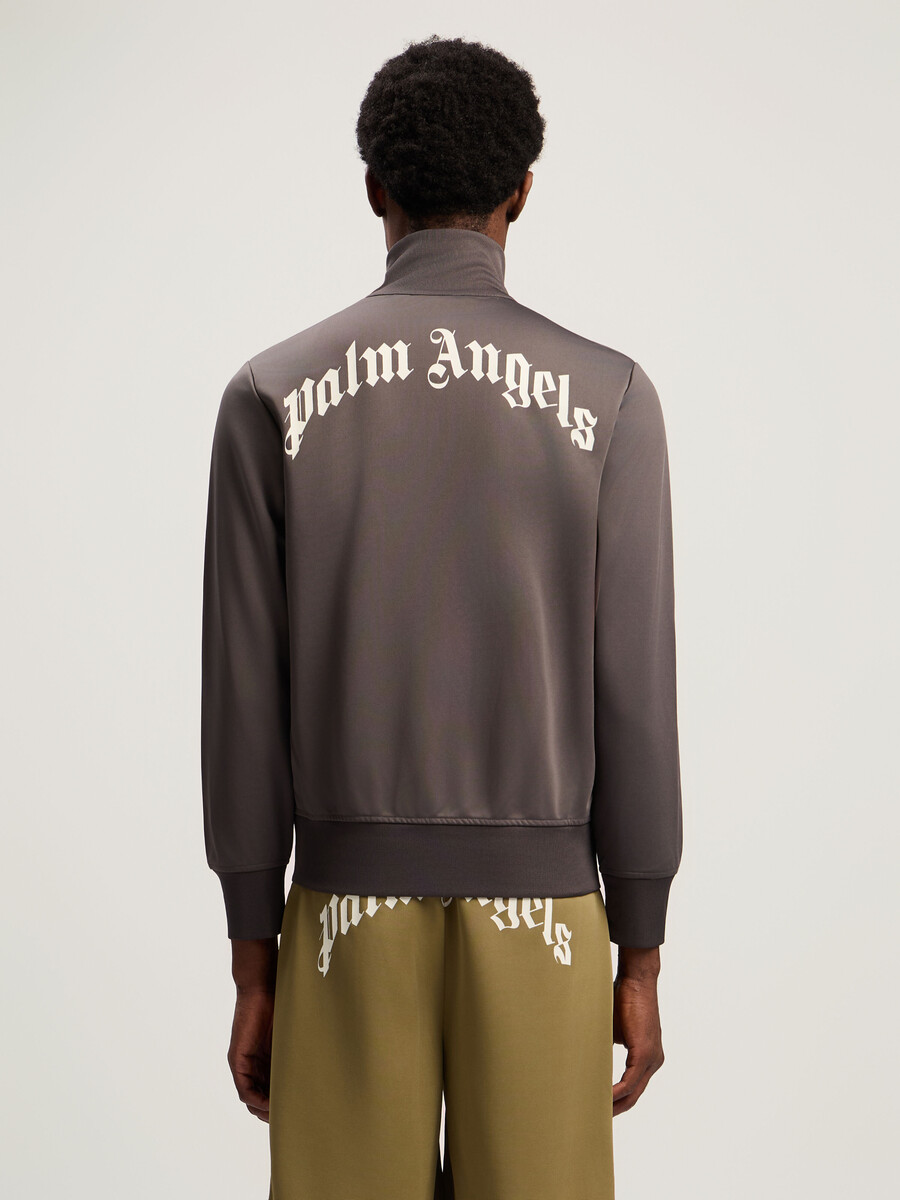 veste de survêtement avec logo incurvé au dos