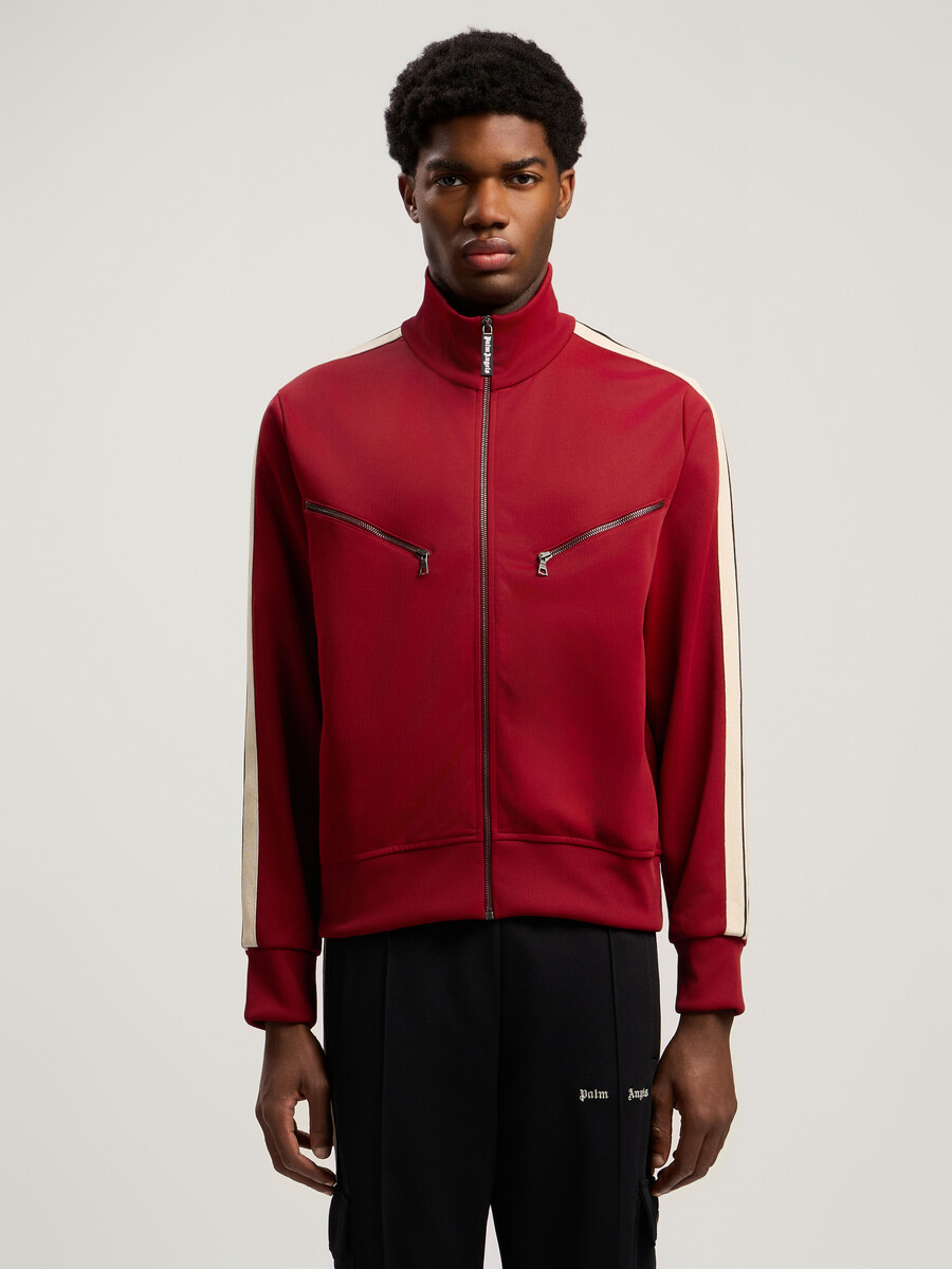veste de survêtement zippée à logo incurvé