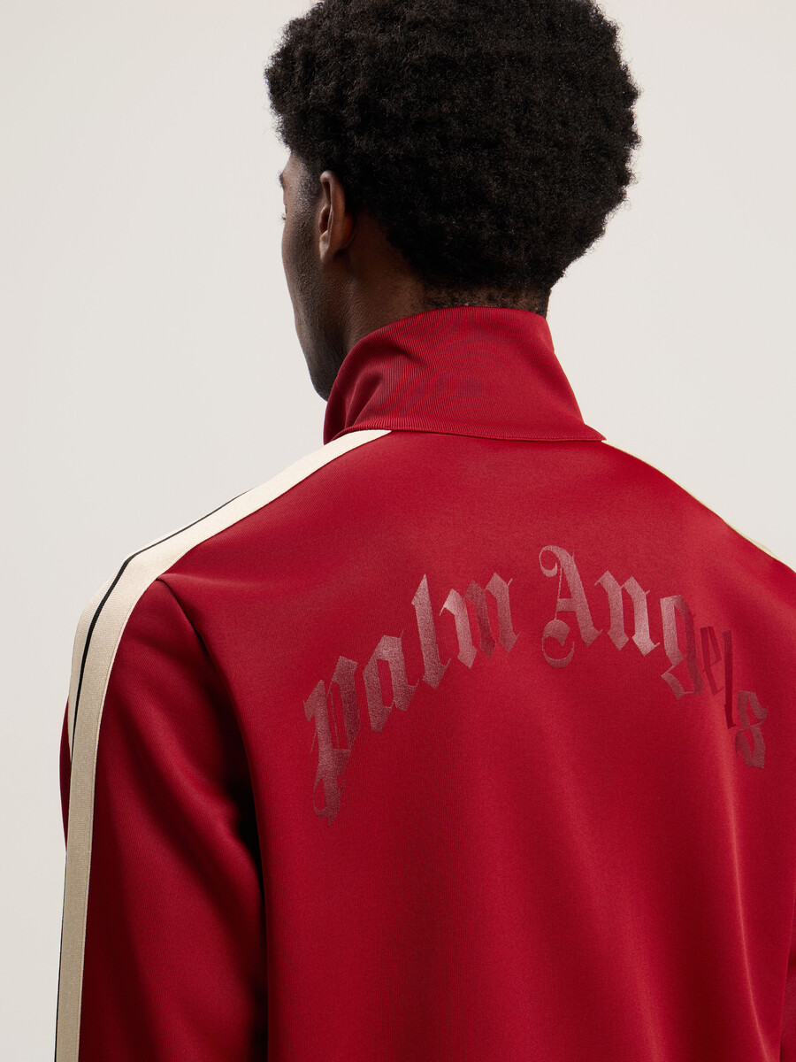 veste de survêtement zippée à logo incurvé
