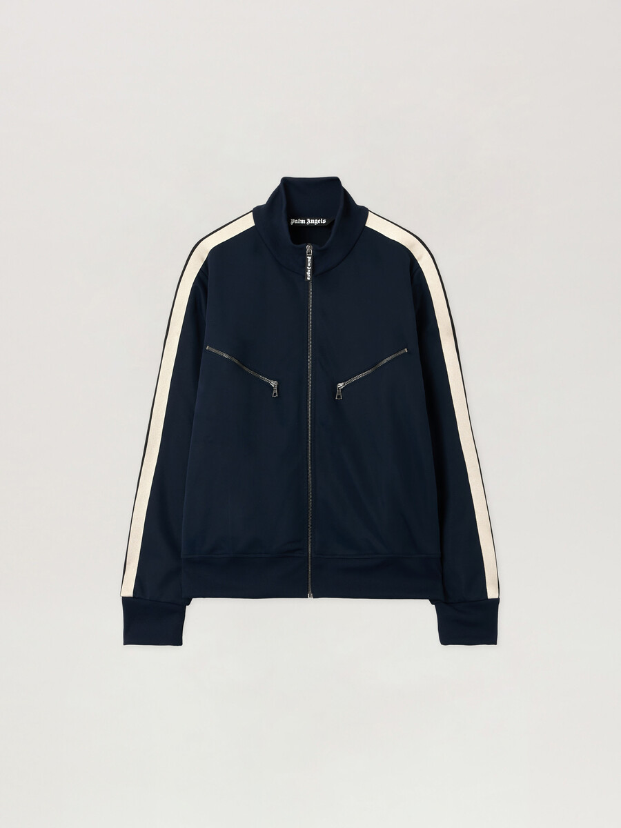veste de survêtement zippée à logo incurvé