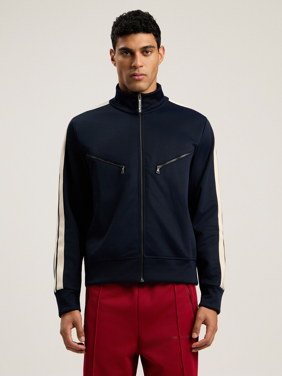 veste de survêtement zippée à logo incurvé