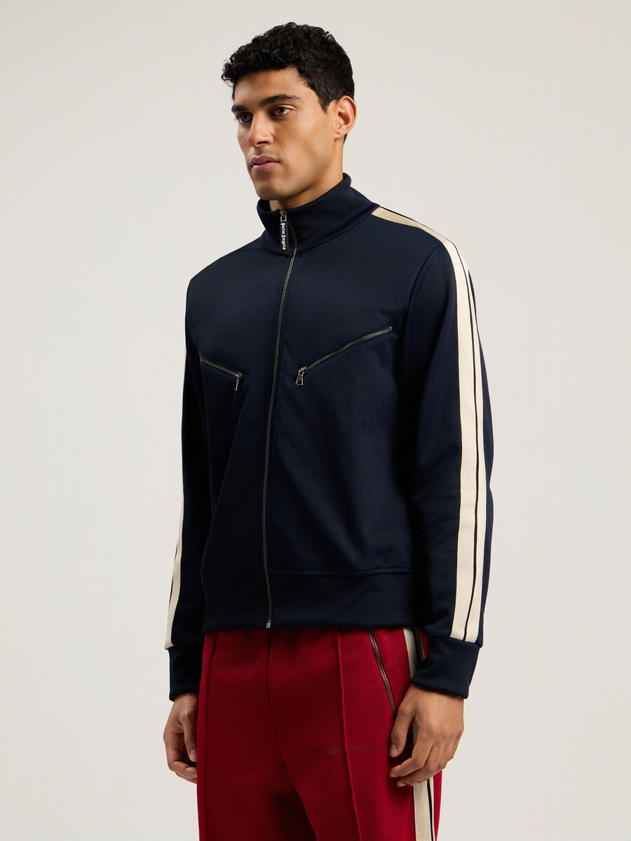 veste de survêtement zippée à logo incurvé