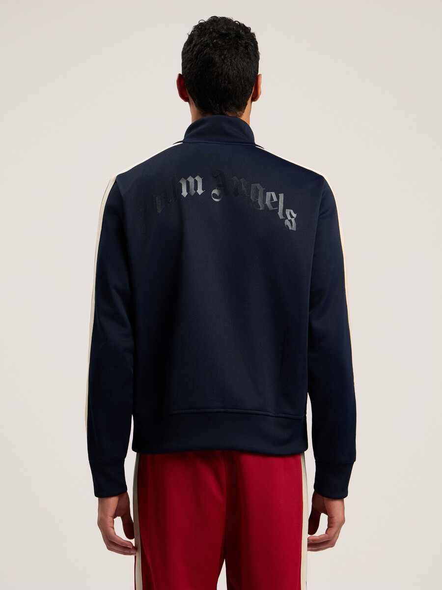 veste de survêtement zippée à logo incurvé