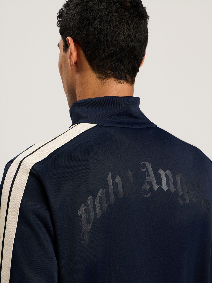 veste de survêtement zippée à logo incurvé