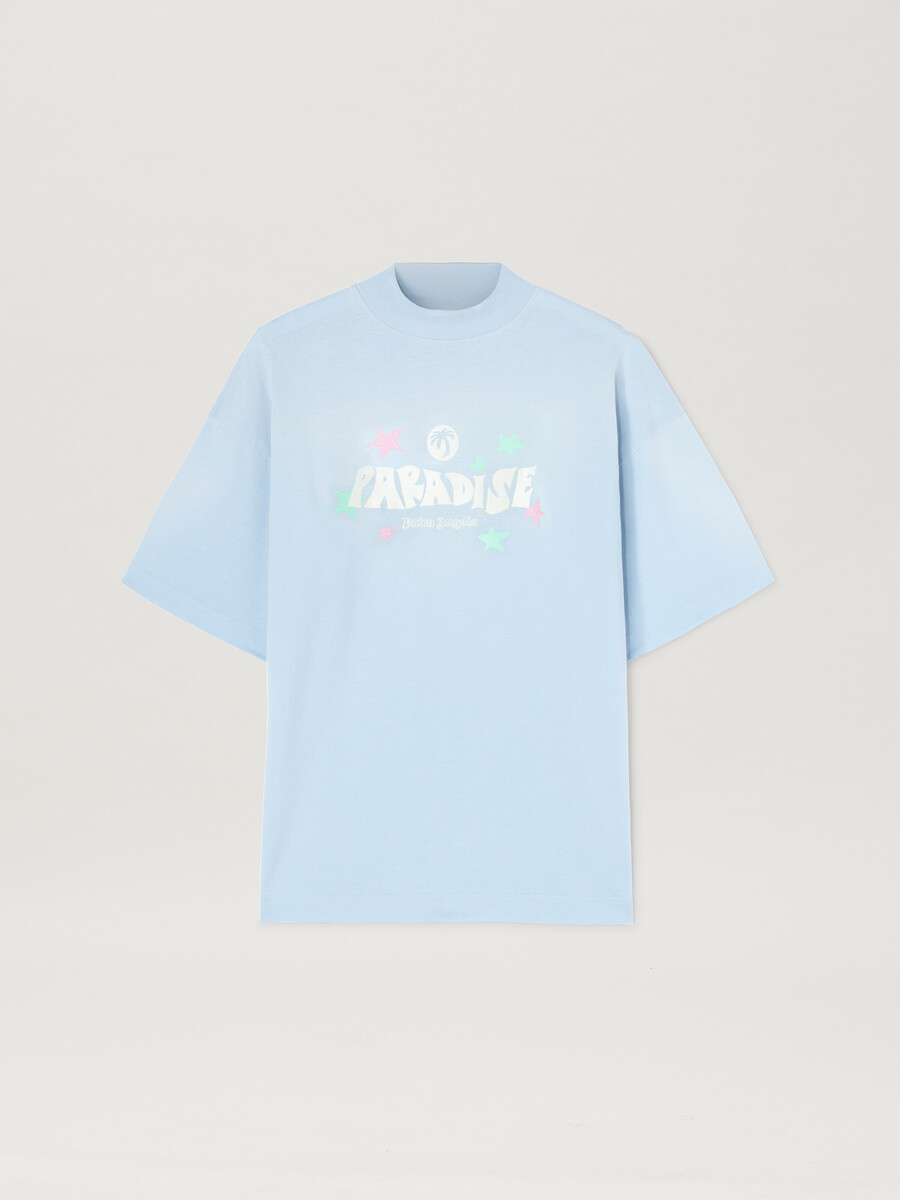 t-shirt ample paradise palm bleu clair - off