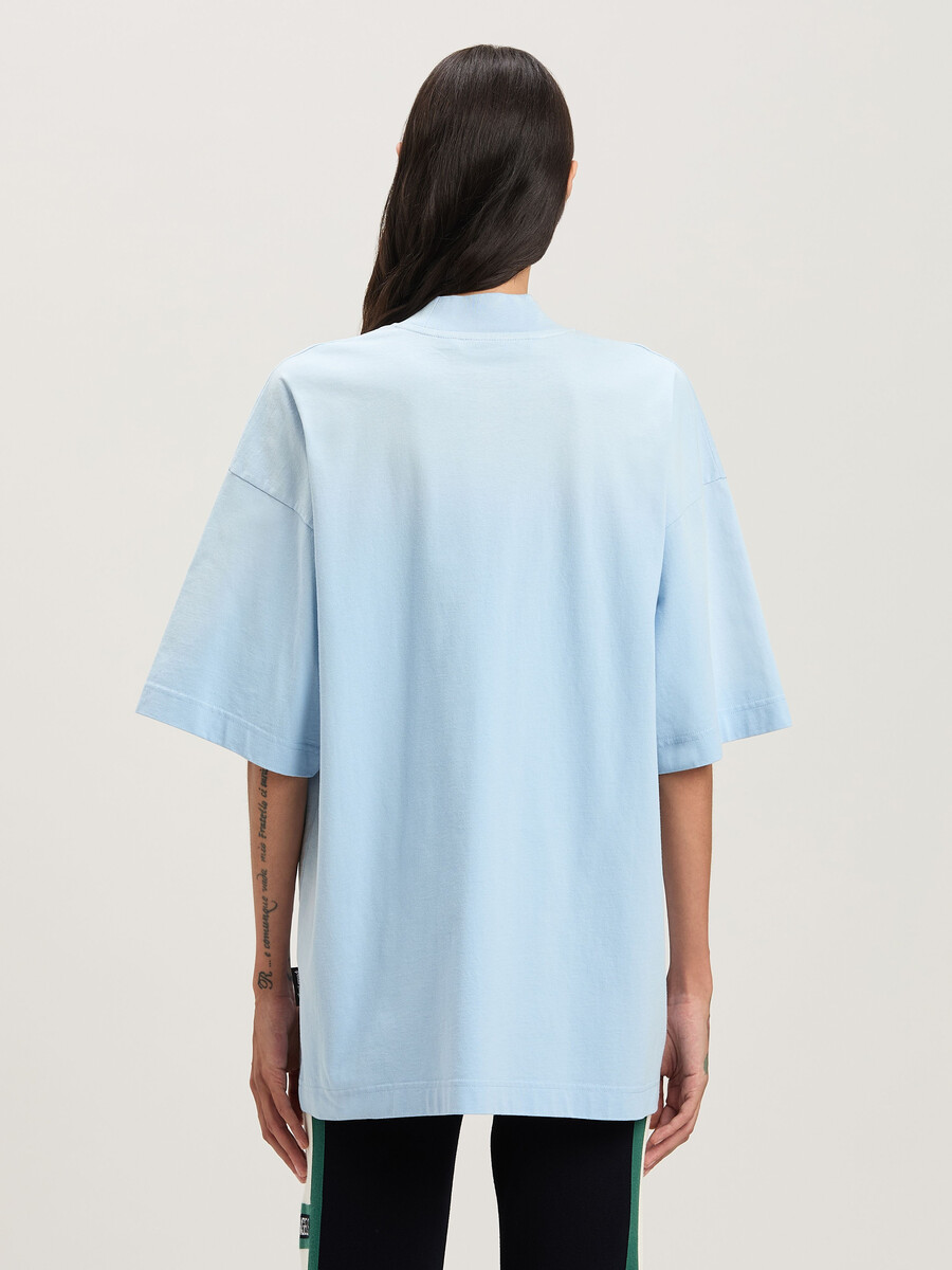 t-shirt ample paradise palm bleu clair - off