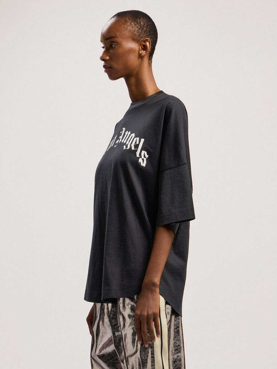 t-shirt à logo incurvé