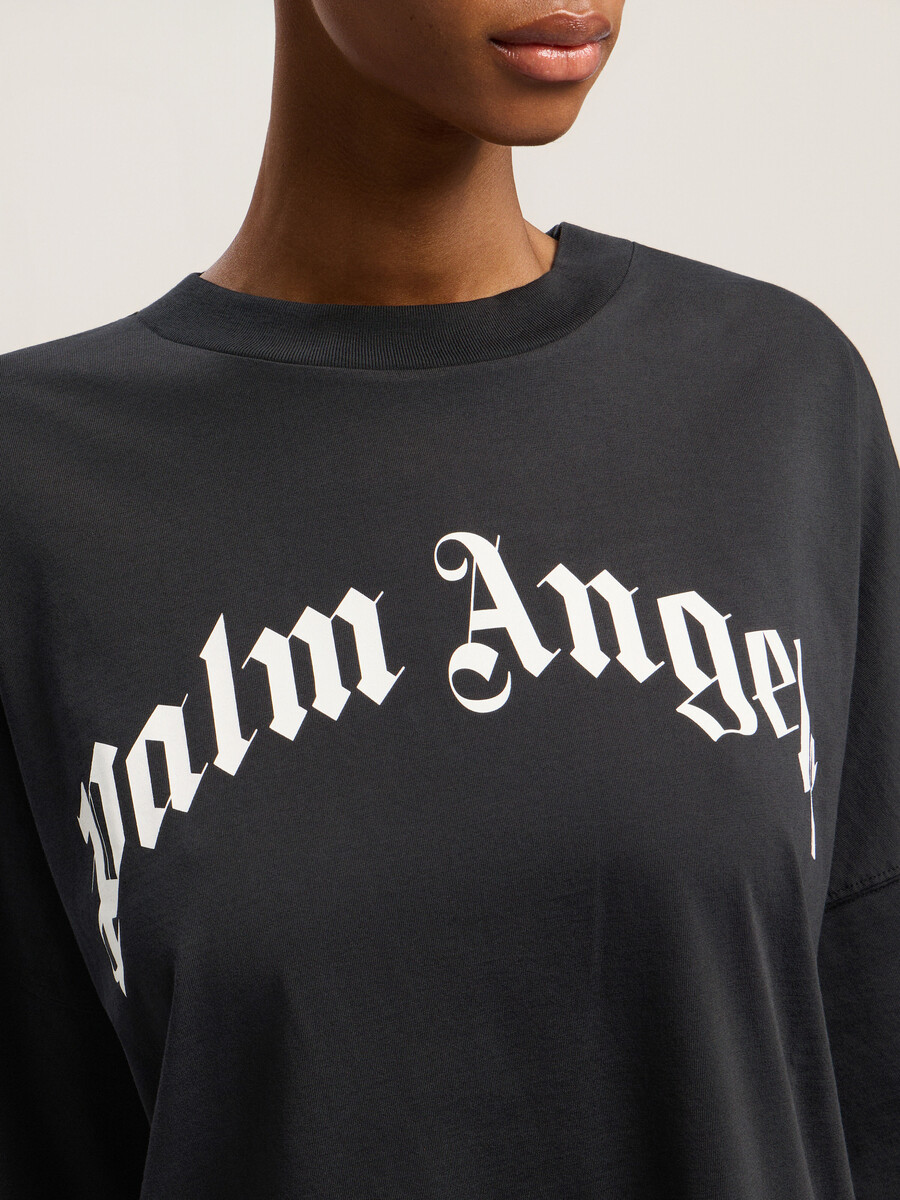 t-shirt à logo incurvé