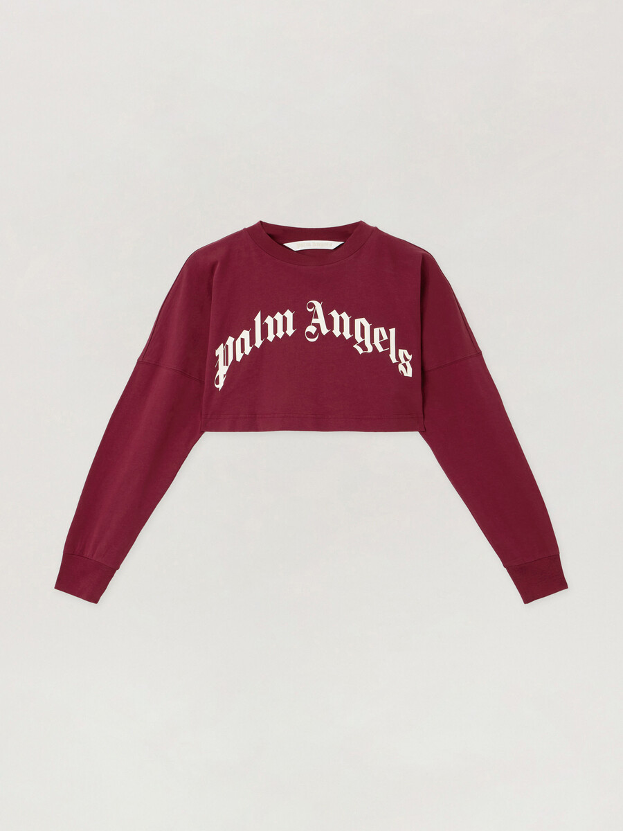 crop top à logo incurvé