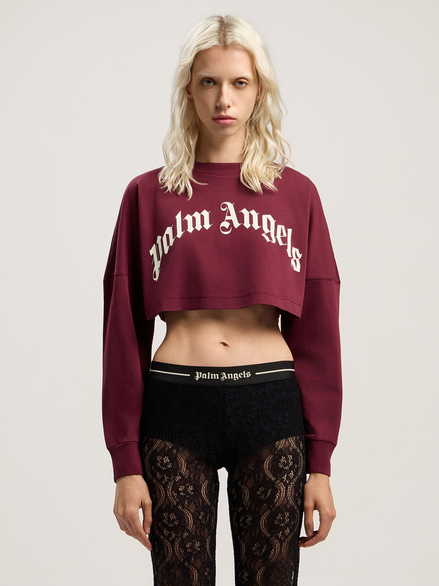 crop top à logo incurvé