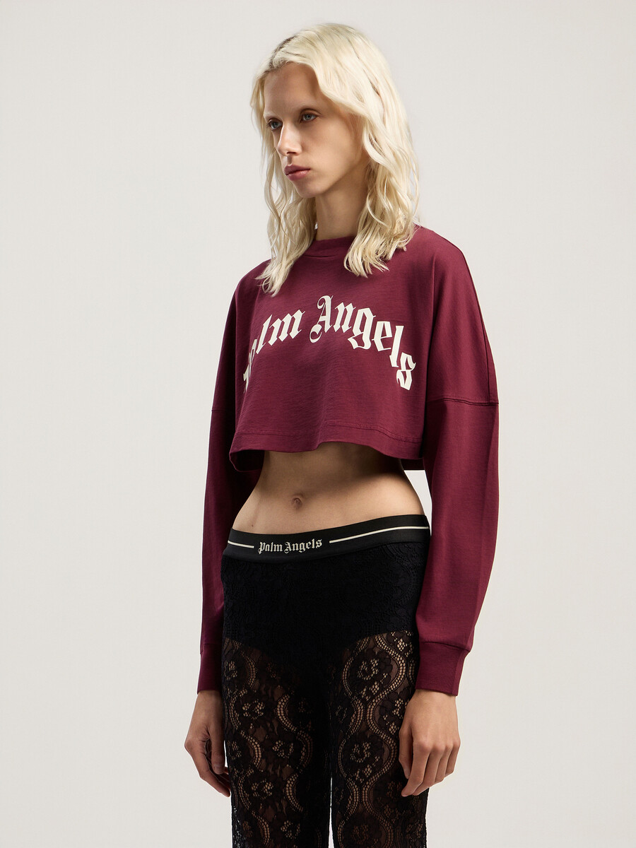 crop top à logo incurvé