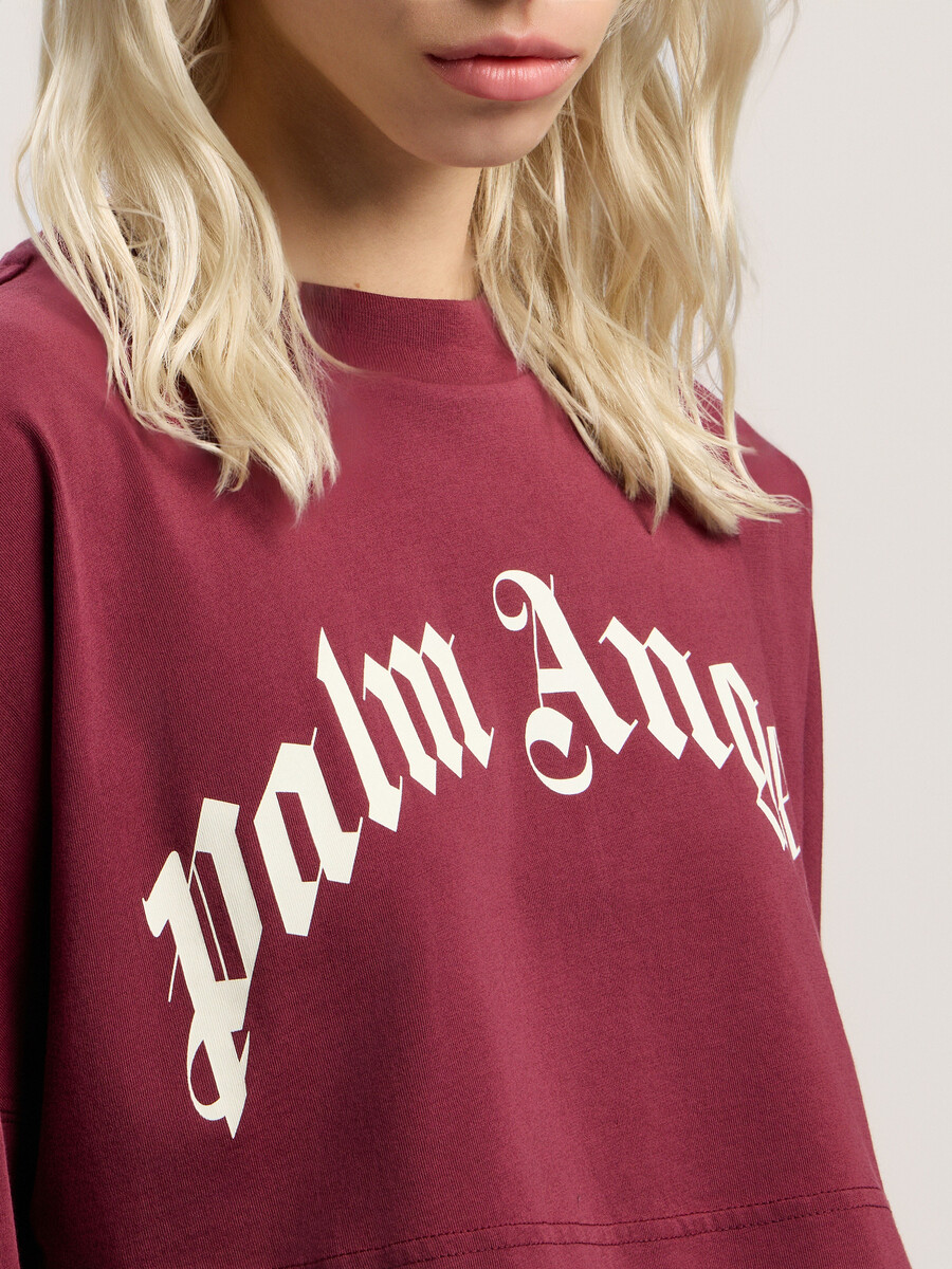 crop top à logo incurvé