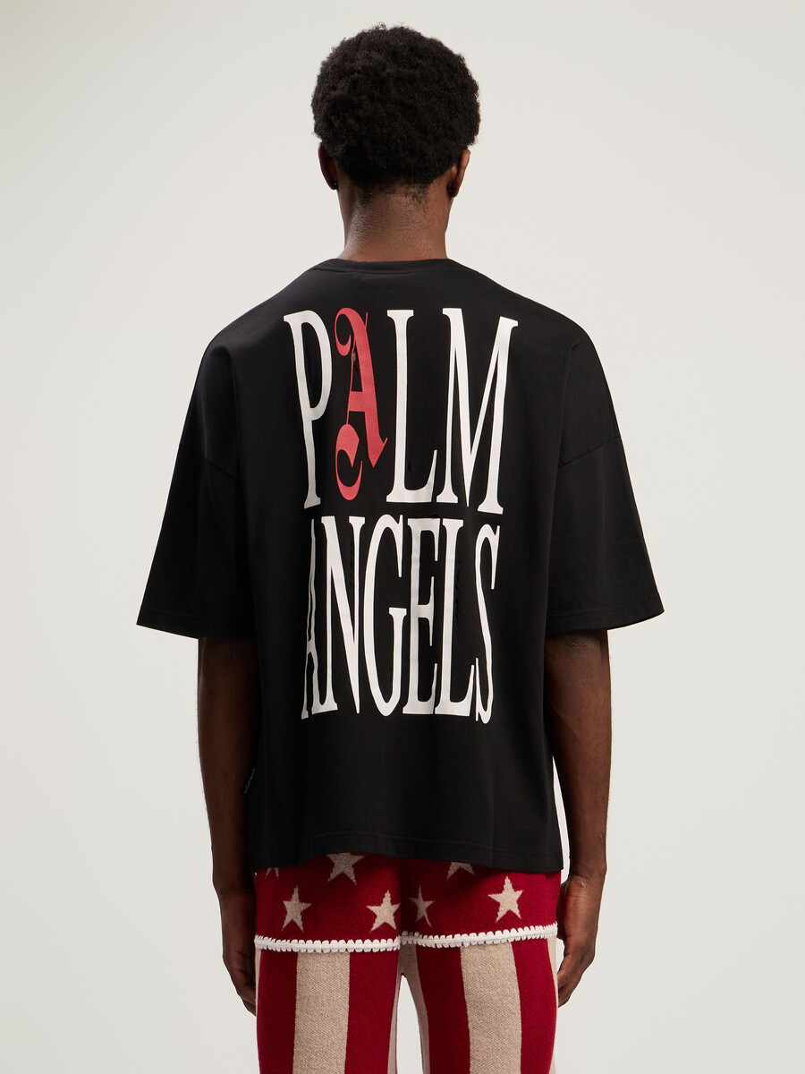 t-shirt ample à motif drapeau des flammes