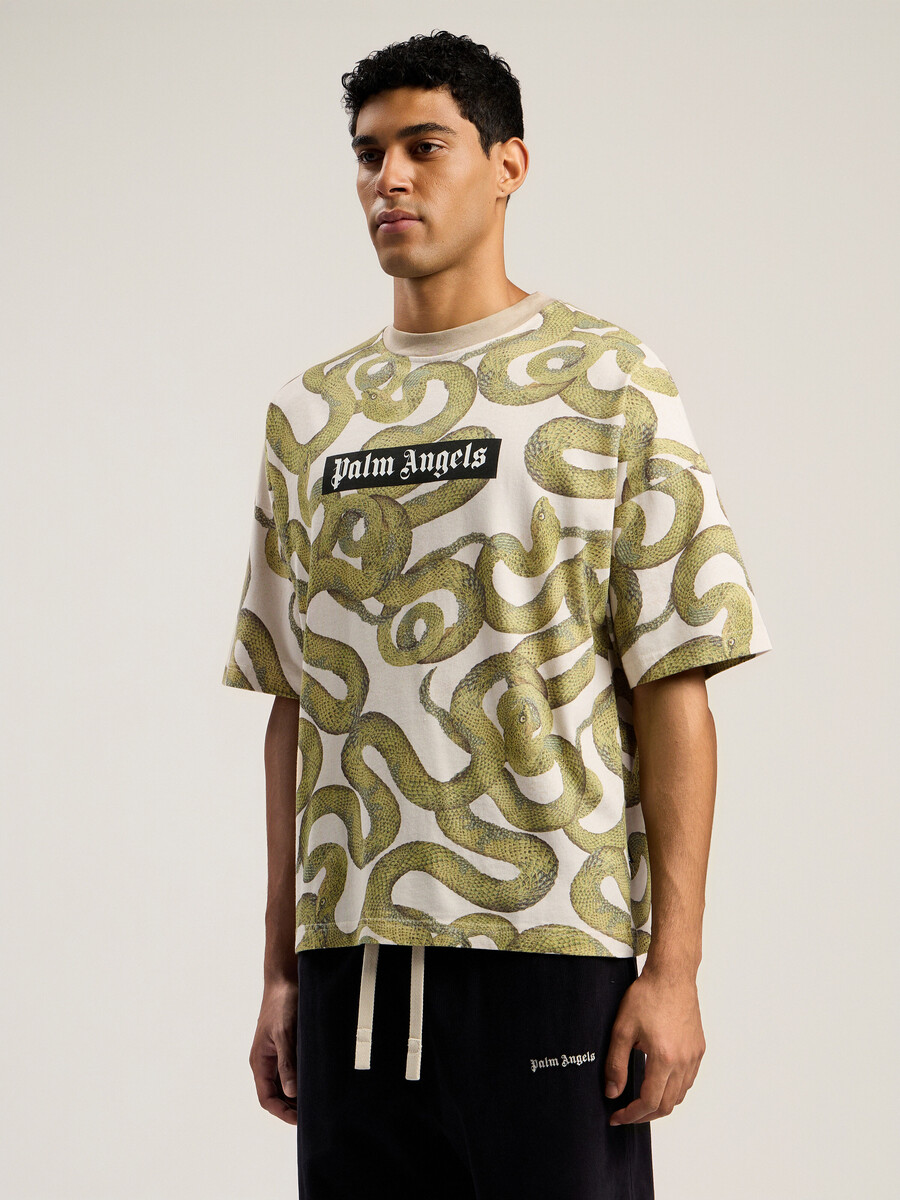 t-shirt ample à motif serpent intégral