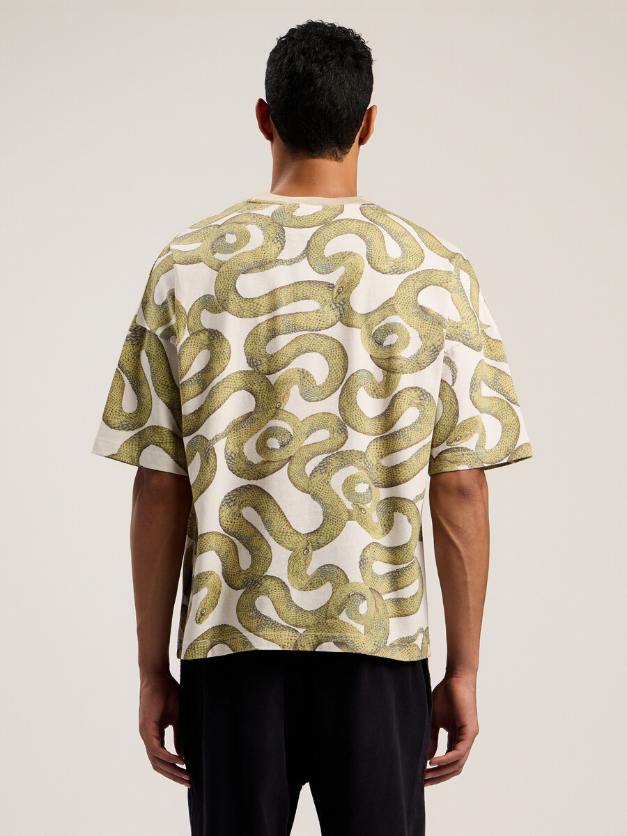 t-shirt ample à motif serpent intégral