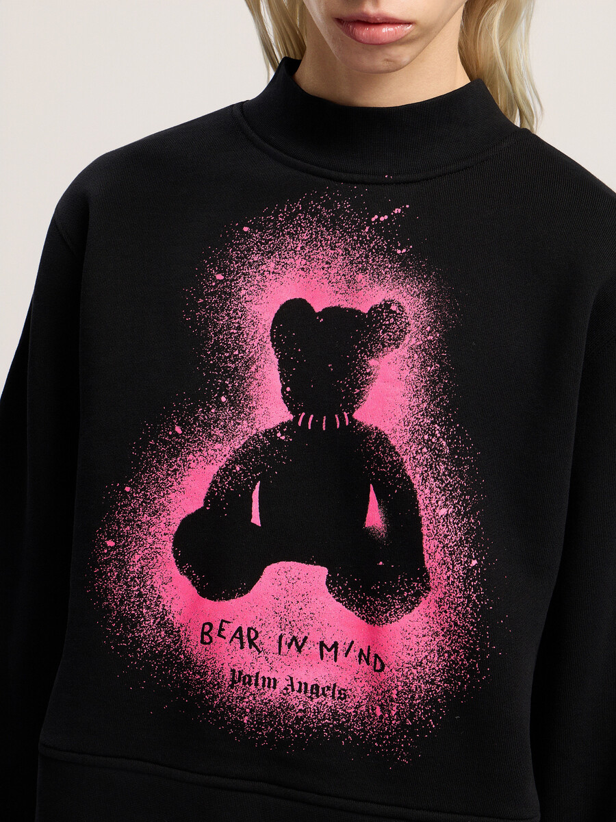 sweat-shirt ajusté spray bear à col rond