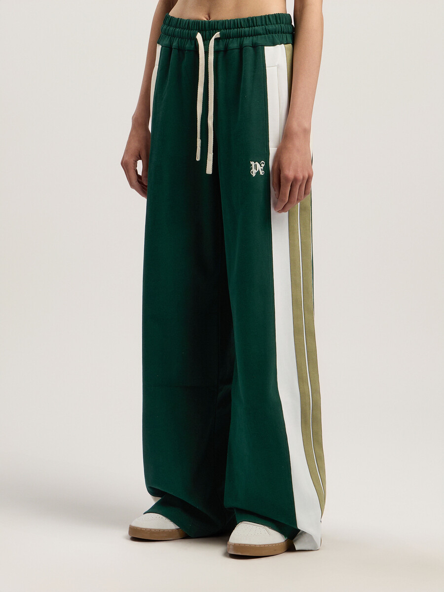 pantalon de survêtement monogrammé à blocs de couleur