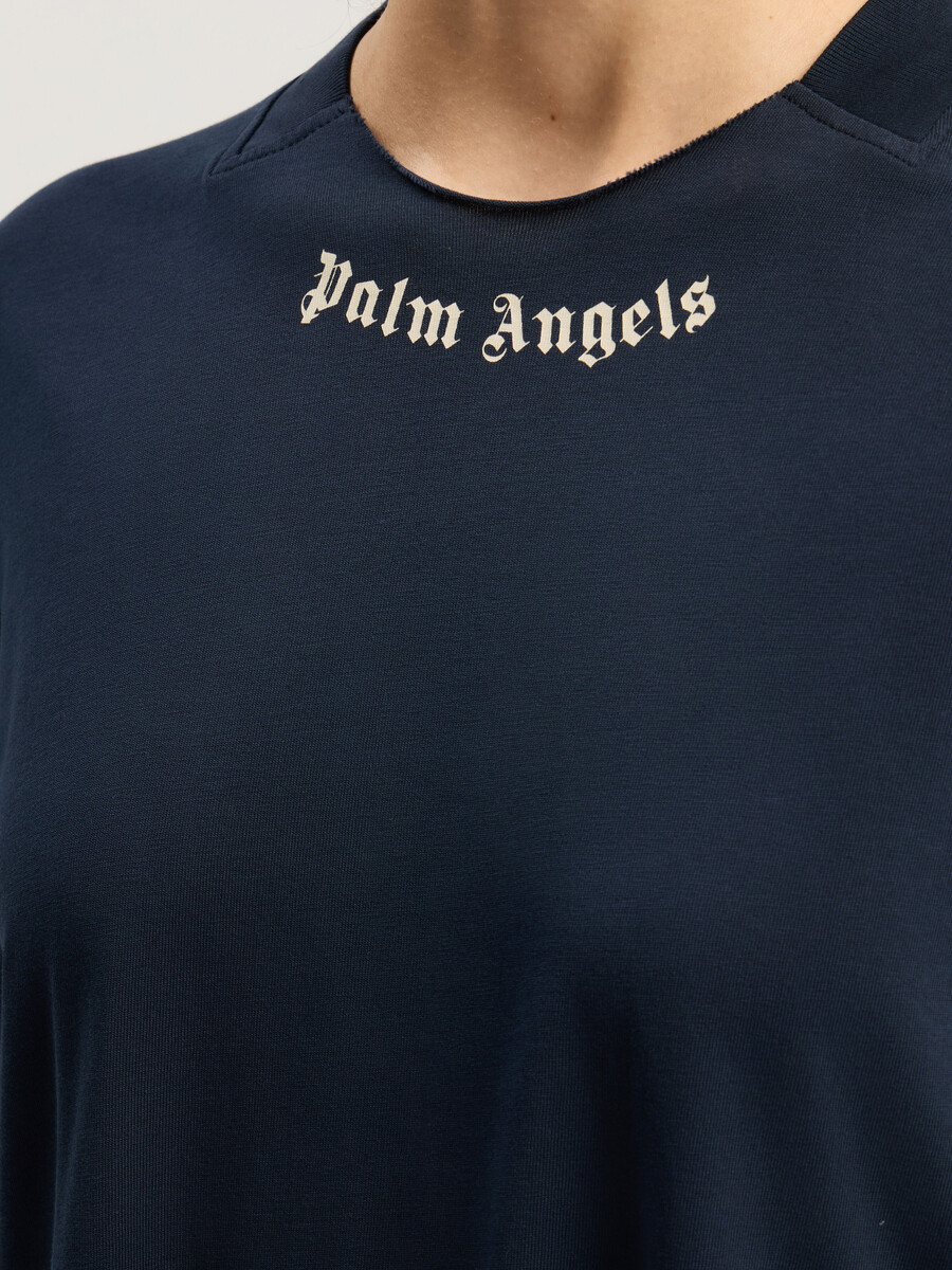 robe à logo incurvé et à volants superposés