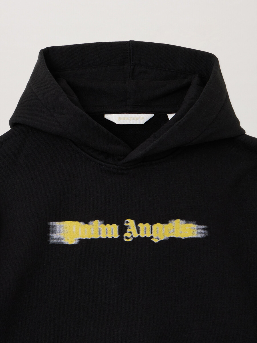 sweat à capuche à logo flou