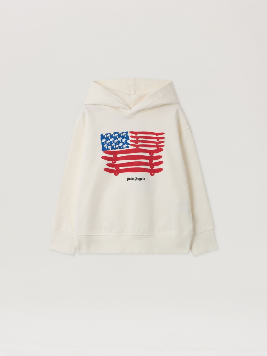 sweat à capuche à motif drapeau