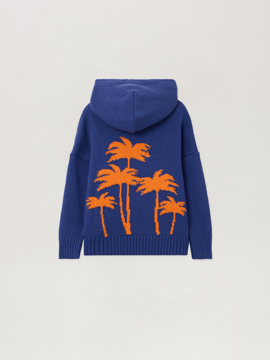 sweat à capuche en maille avec motif palmier