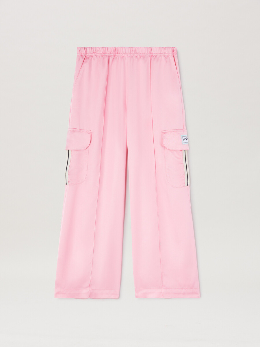 pantalon cargo en satin pa track