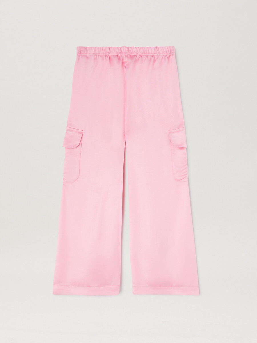 pantalon cargo en satin pa track