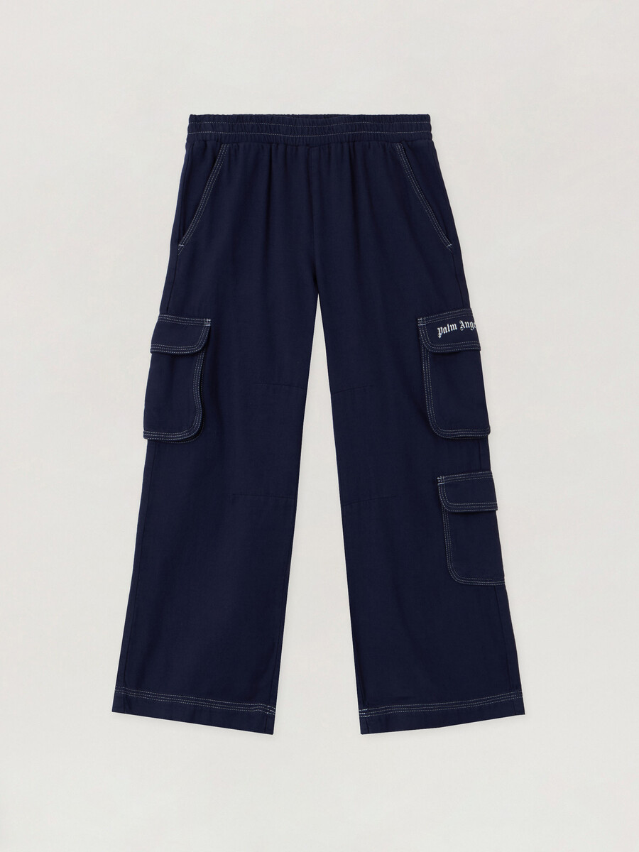 pantalon cargo ample en flanelle à logo