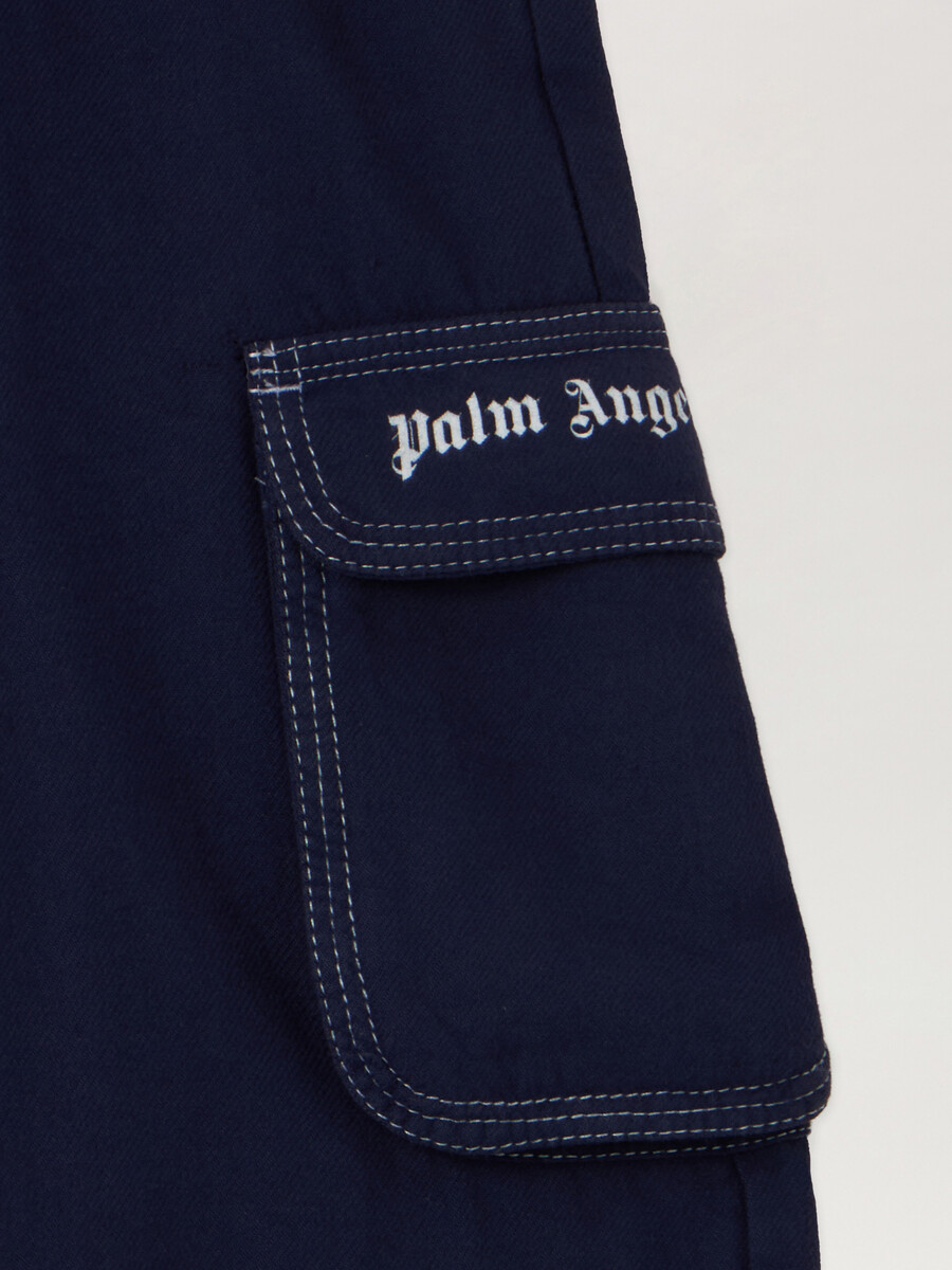 pantalon cargo ample en flanelle à logo