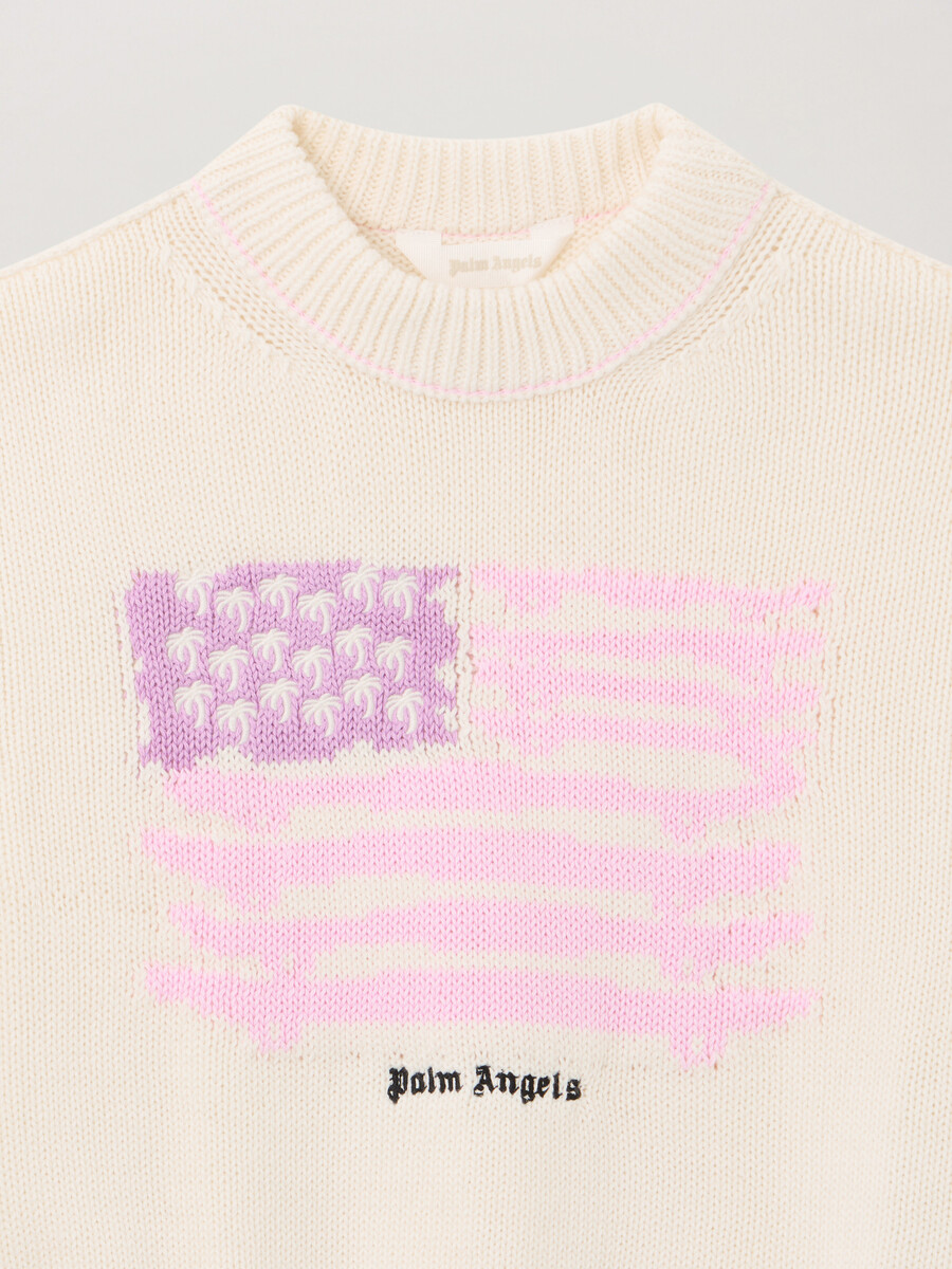 pull à motif drapeau